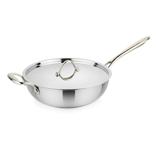 TRIPLY STAINLESS STEEL WOKPAN WITH LID
